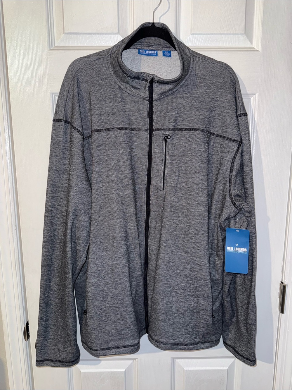 Reel Legends Men's Lightweight Full-Zip Jacket in Heather Gray